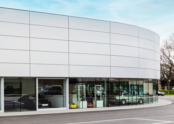 Camclad Contractors Ltd East Anglia - Home Counties - 01223 840920 - Porsche Dealership Cladding Project - Industrial Cladding - Cladding Contractors - Euroclad Approved Installer