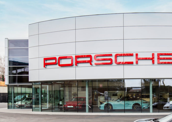 Camclad Contractors Ltd, East Anglia - Home Counties - Porsche Dealership Cladding - Industrial Cladding - Cladding Contractor - Kingspan Composite Panel Installer