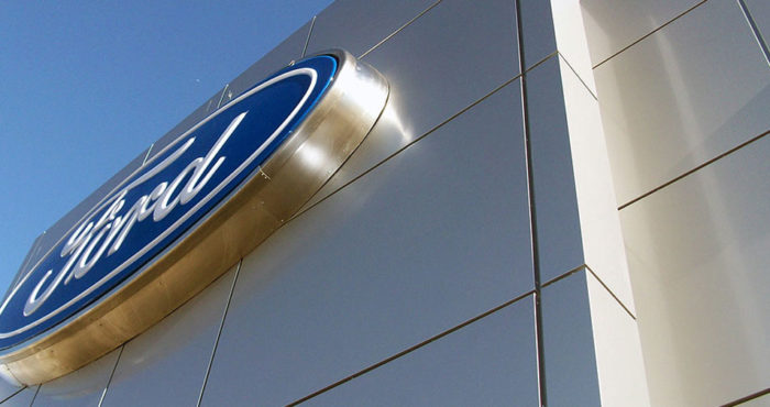 Camclad Contractors Ltd Cambridge - Cladding Contractors - Kingspan - Euroclad - Industrial Cladding - East Anglia - Ford Logo with Cladding panels - Cladding for Car Dealerships